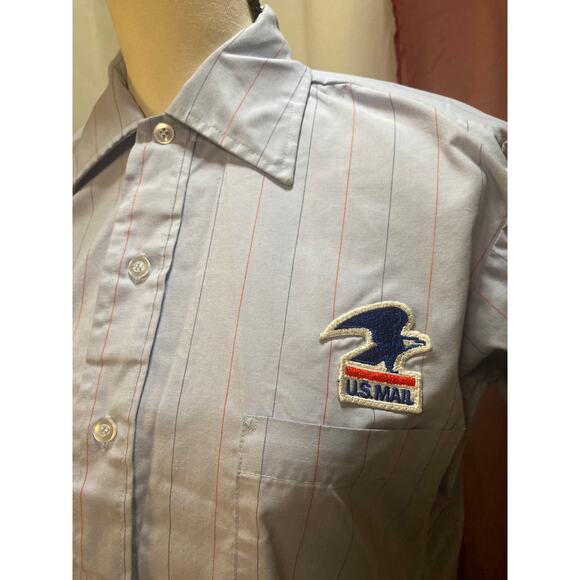 Vintage Postal, Pinstripe Mailman Shirt, size 15 - Picture 1 of 9